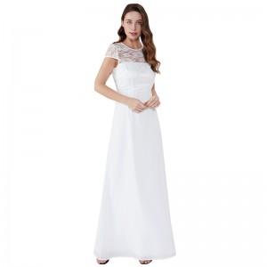 Leak Back Lace Evening 2019 Lange Frau Kleidung Weißes Kleid Maxi-Kleid JCGJ190315079