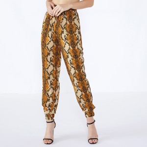 Outdoor Serpentine Snake Pattern Hohe Taille Palazzo Damenhosen