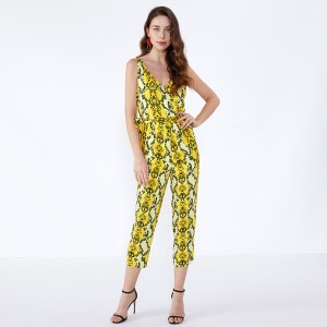 Tiger-Streifen-Frauen-Kostüm-kundenspezifische Marke reizvoller einteiliger gelber Overall