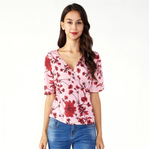 Floral Ladies Fancy Blouse Chiffon Damen Kleidung Oberteile